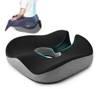 anzhixiu Almohada cóncava de Superficie en U para Dolor de coxis, coxis, reducción de la presión sobre la Pelvis, Almohada de hemorroides para Oficina, Coche, Asiento de casa, Negro/Gris