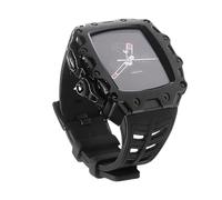 ANZOAT Correa de goma de fibra de carbono, para Apple Watch de 44 mm, 45 mm, Series 9, 8, 7, SE, 6, 5, 4, reloj, kit de cambio, bisel de repuesto, 44mm, Acetato, Sin piedra preciosa