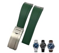 ANZOAT Correa de reloj de goma de 20 mm para IWC Mark Omega Seamaster 300 AT150, correa deportiva de goma con eslabones de metal, 20mm, Ágata