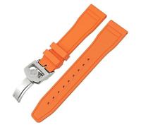 ANZOAT Correa de reloj de goma natural de 20 mm, 21 mm, 22 mm para relojes de piloto IWC IW3881 IW3777, color verde y amarillo, correa de caucho fluorado suave, 21mm, Ágata