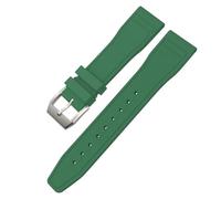 ANZOAT Correa de reloj de goma natural de 20 mm, 21 mm, 22 mm para relojes de piloto IWC IW3881 IW3777, color verde y amarillo, correa de caucho fluorado suave, 22mm, Ágata