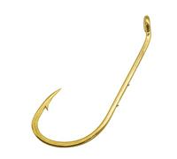 Anzuelo de Doble Punta for Mareas, Dorado, vástago Largo, Boca angulada con Anilla, Acero al Carbono Alta Resistencia for Pesca en mar(1/0# (50 Hooks))