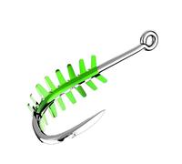Anzuelo de pesca compensado de pesca 20 piezas/lote de gancho de acero de alto carbono con anillo de excavación biónico invisible para hierba acuática anzuelo de púas aparejos de pesca portátil (color