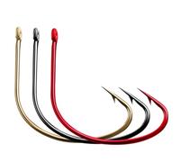 Anzuelo de Pesca lubina penetración instantánea, con Revestimiento Inoxidable Resistente al Agua Salada, Boca Ancha y ángulo preciso for en Rocas Marinas(Gold,3/0# (7 pcs))