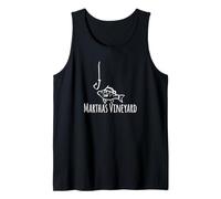 Anzuelo de pesca Marthas Vineyard Fish, caprichoso y divertido pescador Camiseta sin Mangas