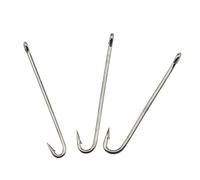 Anzuelos artesanales con púas for anguilas, 50 Unidades de anzuelos Acero al Carbono vástago Largo for y Tortugas, Aparejos Pesca Roca for Bricolaje(Small 50 pcs)