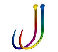 Anzuelos Black Pit Carp Horn, 30 Unidades, anzuelos Dorados sin Muerte for Carpa cruciana, Acero al Carbono 100C de competición(Colorful,10#)