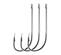 Anzuelos de Caballito mar vástago Largo con Orificio, 50 Unidades, anzuelos Pesca Recto Doble rebaba, antilubricantes, for en Roca Marina(3# - 50 Hooks)