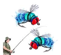 Anzuelos De con Mosca - 2 Señuelos De , Señuelos De Realistas | Señuelos De Artificiales Realistas Coloridos Swimbait, Señuelos Cebos De Cola De Larva Surtido De Moscas Secas