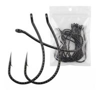 Anzuelos de Pesca 50 Uds. De anzuelos extravagantes de Acero al Carbono, Anzuelo Cebo Suave Antideslizante for Pesca con señuelos Gusano, Carpas y Aparejos for Todas Las Aguas(50pcs size2)