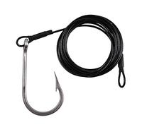 anzuelos de pesca Anzuelo de pesca de atún de tiburón de 6 uds., anzuelos de cebo de juego grande de acero inoxidable, Cable recubierto de nailon, líder de Cable for pesca de agua salada ( Size : 10-0