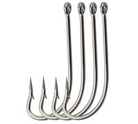 Anzuelos de Pesca Caballito mar vástago Largo, 50 Unidades, anzuelos Sueltos con rebaba for lubina, pez Cinta, Dorada y caballa(1#)