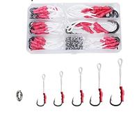 Anzuelos de Pesca de Acero Inoxidable, 106 Uds., con línea, Anillos divididos, Juego de anzuelos de Plantilla Lenta DShanLa