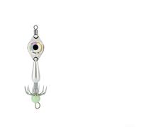 Anzuelos de pesca de calamar que brillan en la oscuridad con luces LED para señuelos de pulpo, diseño de doble paraguas rosa, amarillo, blanco, verde, azul, 8 cm, 5 g, aparejos de metal y plástico