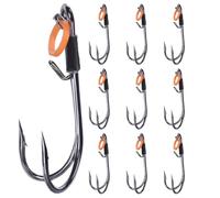 Anzuelos dobles para pesca, aparejo antiflexión, gancho, 10 piezas de equipo de captura de ranas para trucha, golpe de crappie, configuración de mero, herramienta de fundición de agua salada, aparejos