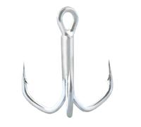 anzuelos, Fish Hooks Treble High Carbon Steel Strong Classic Round Bend Triple for Big Game Bluefish Salmon(2)
