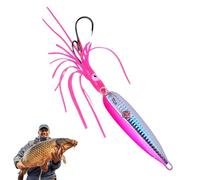 Anzuelos luminosos de calamar, cebo de pesca luminoso, cebo de simulación para peces nocturnos, señuelos para peces calientes, accesorios lentos barbudos para agua dulce y agua salada
