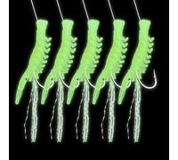 Anzuelos para - 5 Anzuelos con Camarones Fosforescentes - para Siluro Agua Salada Dulce Desde Orilla o Kayak