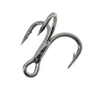 anzuelos para pesca Anzuelo triple de pesca 6X fuerte acero al carbono curva redonda clásica juego de anzuelos triples anzuelos for salmón de gran juego anzuelos para pesca en el mar(50pcs Size 3/0)