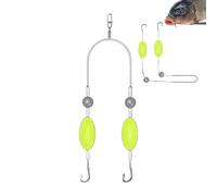 Anzuelos para Pesca en Agua Salada - Montaje de Aparejo para Bagres, Equipo de Fondo Invertido | Aparejo de Pesca de Doble Anzuelo para Jigging y Lance de Crappie, Accesorios Duraderos para Pesca en A