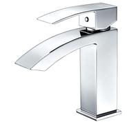 ANZZI Grifo de lavabo de baño de un solo agujero y una sola manija | cUPC - Grifo de baño montado en cubierta de cromo pulido | Grifo de lavabo de un agujero sin drenaje | L-AZ037