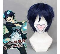 Ao No Blue Exorcist Okumura Rin azul pelo corto resistente al calor Perucas Cosplay disfraz peluca + gorro de peluca gratis Zk-000248