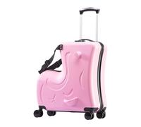 AO WEI LA OW Maleta de paseo para niños con 4 ruedas giratorias, equipaje de viaje rígido para niños y niñas de 2 a 12 años, Rosado Sweet Pink, 20 inch TSA Lock, Patinete