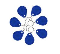 AOAMZ 10 x insignia RFID, 13.56Mhz UID, llaveros intercambiables, Mif 1K, Token, NFC, nombre, transpondedor, regrabable, tarjeta de acceso RFID, azul