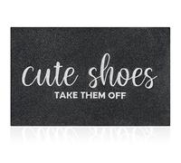 AOAOPQ Cute Shoes Take Them Off - Tapete de bienvenida para entrada al aire libre para puerta delantera con respaldo de goma, tapete para interiores, tapete antideslizante de poliestireno natural,