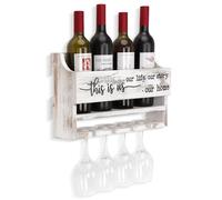 AOAOPQ Estante de vino montado en la pared con soporte para copas de tallo This is Us, accesorios de vino para el hogar, cocina, comedor, bar, decoración de pared, color blanco lavado