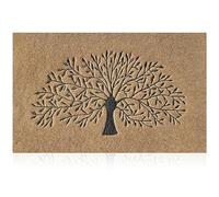 AOAOPQ Felpudo de bienvenida para exteriores para el interior del árbol de la vida, resistente, antideslizante, para entrada, pasillo, cocina, fácil de limpiar, 60 x 90 cm, color marrón
