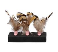 Aoaoy 3 piezas juguetes de plumas para mascotas, juguete interactivo para gatos, promueve la circulación sanguínea, reduce la ansiedad, juguete de plástico para interior y exterior (rosa)