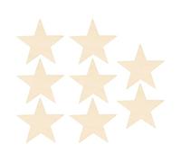 Aoaoy - 8 adornos de estrella de madera, vacíos, un pequeño árbol de Navidad inacabado, decoración de bricolaje, accesorios (cinco estrellas puntiagudas en forma)