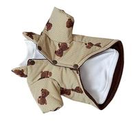 Aoaoy Abrigo de invierno para perros, cálido, resistente al viento, de poliéster, con gorro extraíble, para perros pequeños, cachorros, gatos, caniche miniatura de peluche, Bichon Frisé (S)