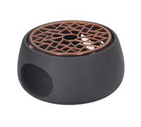 Aoaoy Calentador de Tetera de Cerámica, Soporte Portátil para Calentador de Velas para té, café, Leche, Elegante Portavelas Hecho a Mano para Oficina en Casa con Almohadilla de Hierro (una