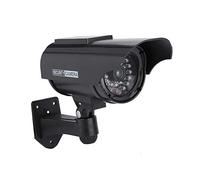 Aoaoy Cámara Falsa con Energía Solar, Diseño, Luz LED Roja, de Pivote Ajustable para Seguridad Interior y Exterior, Adecuada para Cámara Falsa con Energía Solar Plateada, Negra. (Negro)