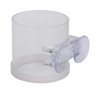 Aoaoy Dispensador automático de alimentos para peces de acuario, 8 x 8 x 7 cm, acrílico, transparente, con ventosa para acuario, para peces