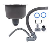 Aoaoy Fregadero de cocina redondo de acero inoxidable con rejilla redonda y conector de desagüe de 30 cm de diámetro