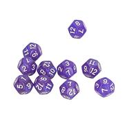 Aoaoy Juego de 40 dados de 12 lados D12 Dados Dados de 12 Caras Poliédricos con Números Claros, Previene la oxidación para Juegos de Mesa, Enseñanza de Matemáticas (Morado)