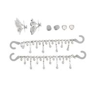 Aoaoy - Juego de 8 dijes para zapatos, hebilla de corazón, hebilla redonda, decoración de cadena, accesorios de decoración de zapatos, Metal + plástico, No es una piedra preciosa