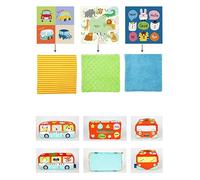 Aoaoy Juguete de Caja de Pañuelos para bebé de Felpa, Aprendizaje Sensorial Educativo, Coordinación Mano-Ojo, Ejercicio Muscular con Caja de Papel de Juguete para Iluminación (Modelo de autobús)