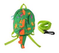 Aoaoy Mochila de dinosaurio de dibujos animados de gran capacidad para niños pequeños de 2 a 4 años, bonita mini mochila para niños con correa de seguridad que evita que se pierda, verde