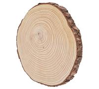 Aoaoy - Rodajas de madera, círculos de madera sin tratar, adornos, discos irregulares con corteza (22,5 x 23)