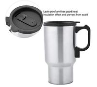 Aoaoy Taza Calefactora de Acero Inoxidable de 450 Ml, Taza de Viaje Eléctrica de 12 V para café, té, Leche, Uso en Automóvil, Botella Aislada para Hervir Agua o Huevos