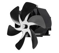 Aoaoy Ventilador de estufa de leña, 6 asas, ventilador de estufa colgante en la chimenea, tubo de humo silencioso, ventilador de chimenea colgante, soporte de pared para estufa de leña (negro)