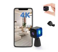 AOBOCAM Cámara Espía 4K Mini WiFi Interior/Exterior - Cámara Espía Oculta con Vision Nocturna/Detección de Movimiento, 2.4GHz, App Móvil (iOS/Android)，Casa/Oficina/Coche (Q18)