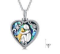 AOBOCO Collar de urna de plata de ley para cenizas, recuerdo conmemorativo de perro, joyería de cremación, regalos para mujeres amantes de los perros, Plata esterlina, Circonia cúbica