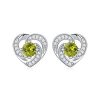 AOBOCO Pendientes de corazón para mujer, plata de ley 925, día de San Valentín, aniversario, cumpleaños, Navidad, regalos para novia, mujer, mujer, Plata de ley
