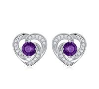AOBOCO Pendientes de corazón para mujer, plata de ley 925, día de San Valentín, aniversario, cumpleaños, Navidad, regalos para novia, mujer, mujer, Plata de ley