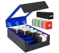 AOBOPLE Caja de Almacenamiento de Tarjetas Coleccionables de Más de 3900 con 48 Divisores Coloridos y 5 Soportes de Espuma Funda de Mazo de 5 Filas Caja Cartas para Magia Tarjetas Deportivas Caja